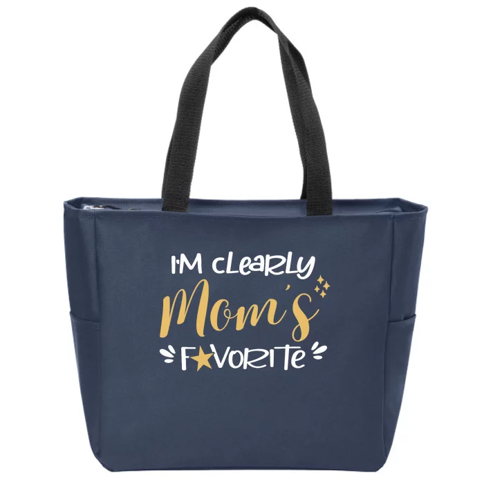 I'm Clearly Mom's Favorite Son or Daughter Funny Mom's Zip Tote Bag