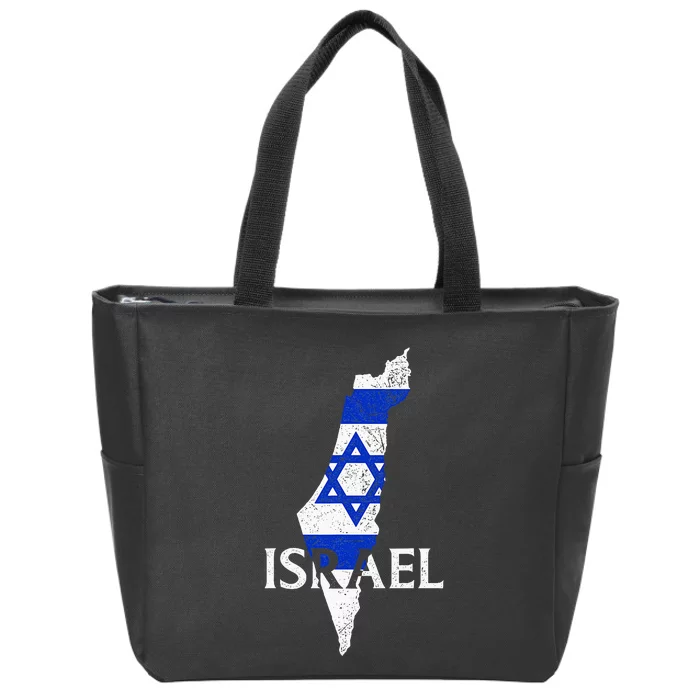 Israel Country Map Flag Proud Israeli Patriotic Zip Tote Bag