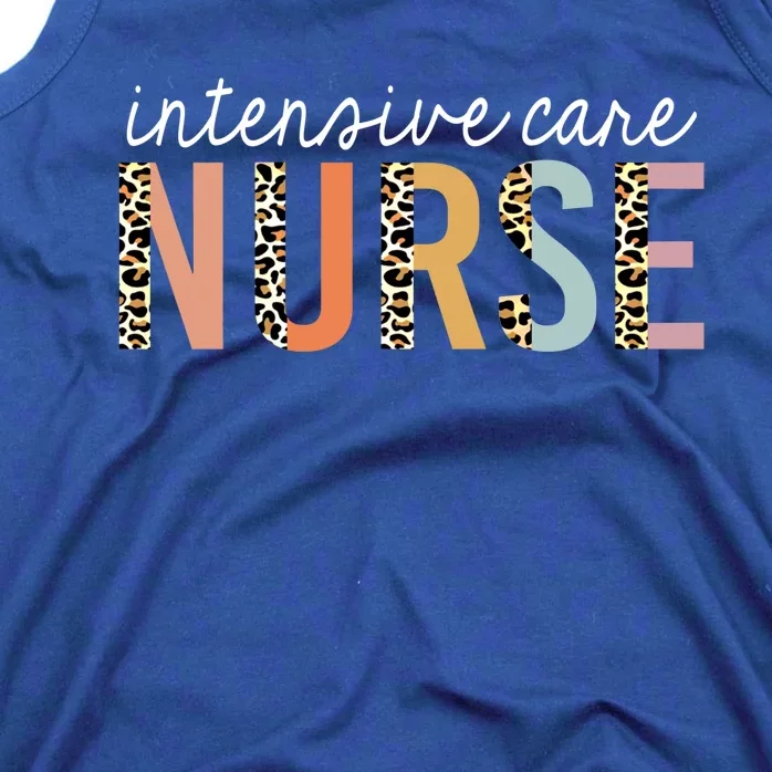 Intensive Care Nurse Leopard Print Icu Nursing School Gift Tank Top