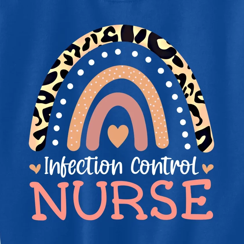 Infection Control Nurse Leopard Rainbow Appreciation Gift Kids Sweatshirt