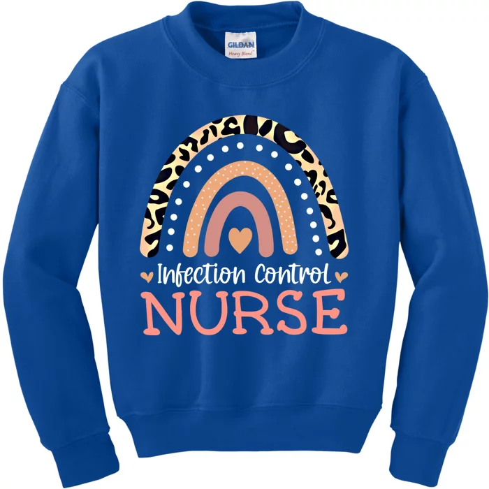 Infection Control Nurse Leopard Rainbow Appreciation Gift Kids Sweatshirt