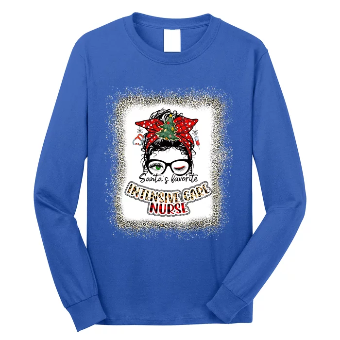 Intensive Care Nurse Bleached Christmas For Intensive Care Gift Long Sleeve Shirt