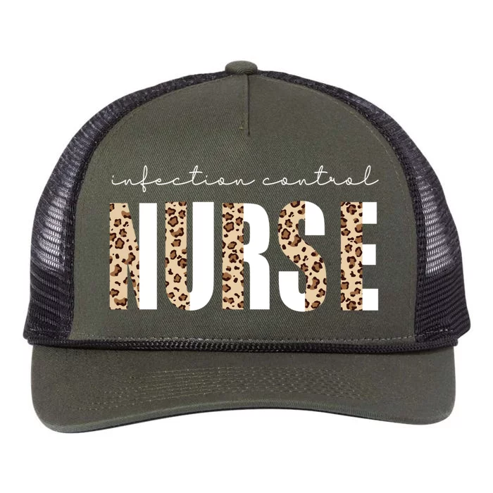 Infection Control Nurse Leopard Print Rn Nurse Squad Gift Retro Rope Trucker Hat Cap