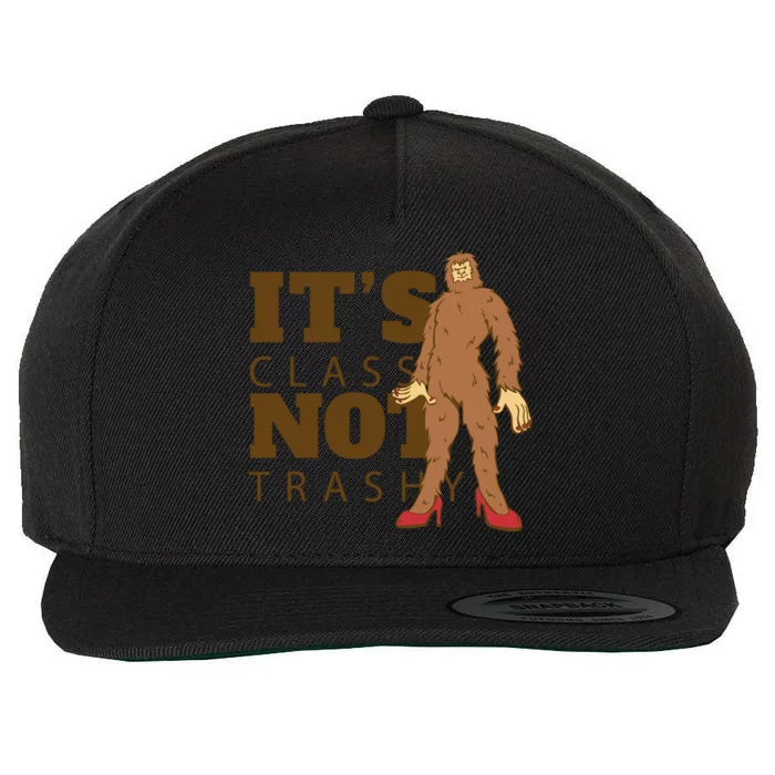 It's Class Not Trashy Fashion Funny Bigfoot Wool Snapback Cap