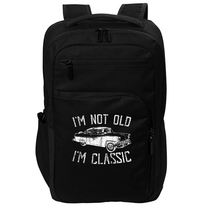 Im Classic Not Old Muscle Car Vintage Impact Tech Backpack