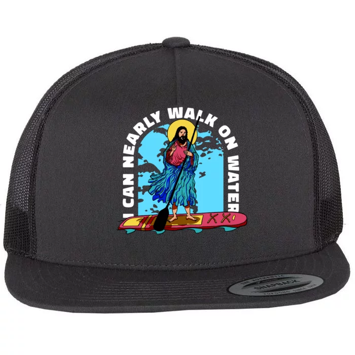 I Can Nearly Walk On Water Jesus Christ Flat Bill Trucker Hat