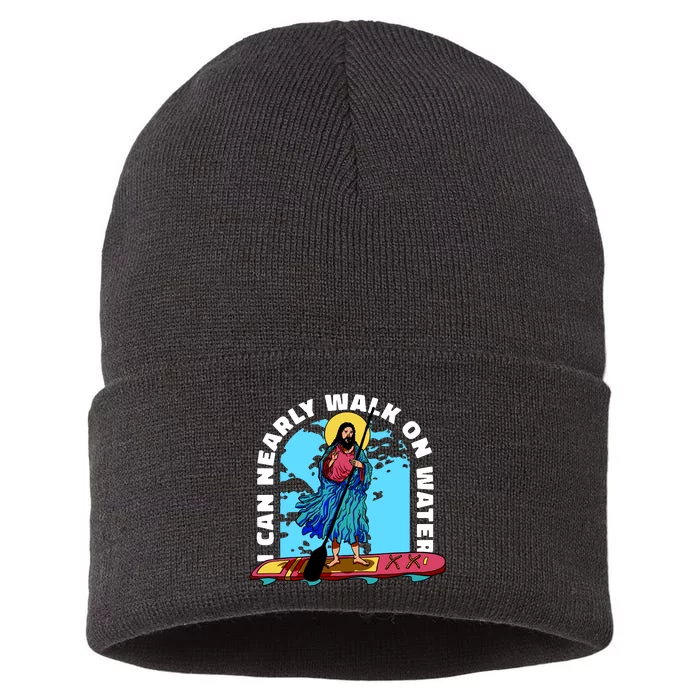 I Can Nearly Walk On Water Jesus Christ Sustainable Knit Beanie