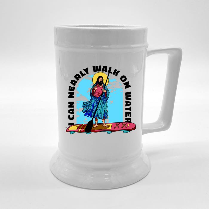 I Can Nearly Walk On Water Jesus Christ Front & Back Beer Stein