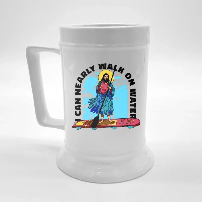 I Can Nearly Walk On Water Jesus Christ Front & Back Beer Stein