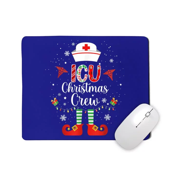 Icu Christmas Nurse Crew Family Group Nursing Xmas Pajama Cute Gift Mousepad