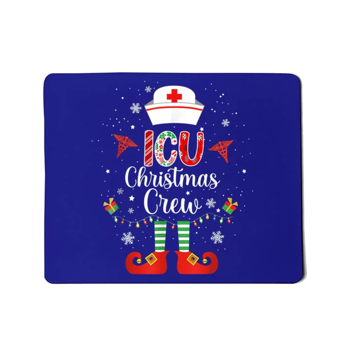 Icu Christmas Nurse Crew Family Group Nursing Xmas Pajama Cute Gift Mousepad