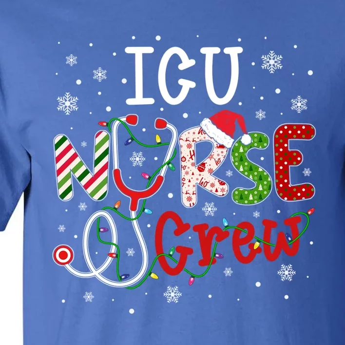 Icu Christmas Nurse Crew Funny Nursing Christmas Pattern Gift Tall T-Shirt