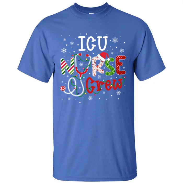 Icu Christmas Nurse Crew Funny Nursing Christmas Pattern Gift Tall T-Shirt