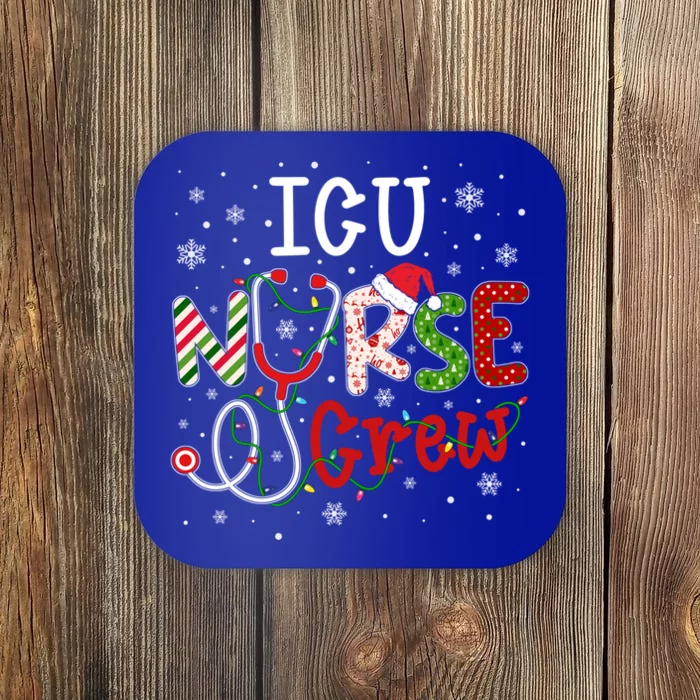 Icu Christmas Nurse Crew Funny Nursing Christmas Pattern Gift Coaster