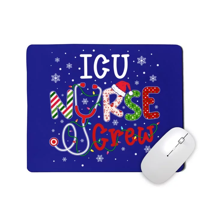 Icu Christmas Nurse Crew Funny Nursing Christmas Pattern Gift Mousepad