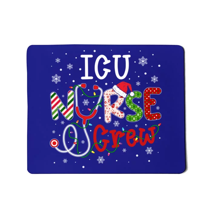 Icu Christmas Nurse Crew Funny Nursing Christmas Pattern Gift Mousepad