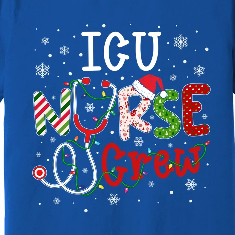 Icu Christmas Nurse Crew Funny Nursing Christmas Pattern Gift Premium T-Shirt