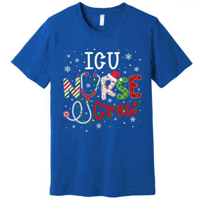 Icu Christmas Nurse Crew Funny Nursing Christmas Pattern Gift Premium T-Shirt