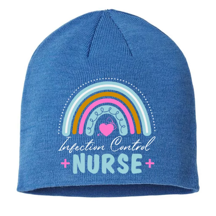 Infection Control Nurse Rainbow Retro Style Meaningful Gift 8 1/2in Sustainable Knit Beanie