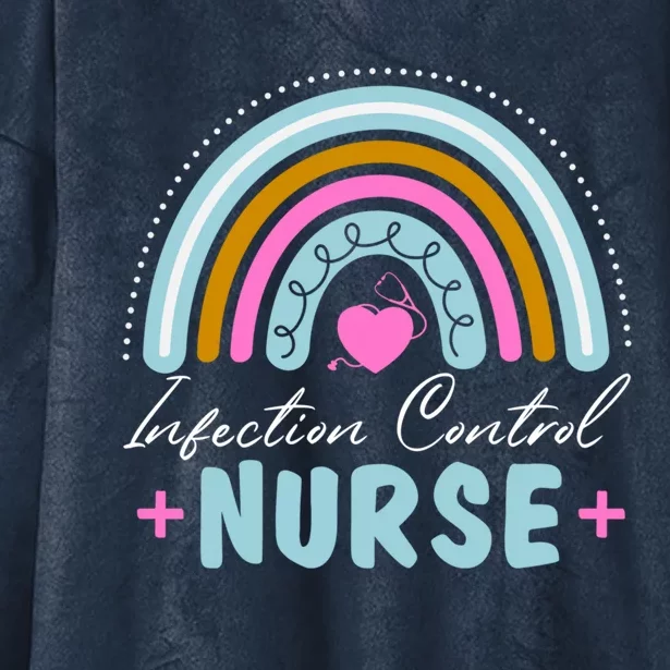 Infection Control Nurse Rainbow Retro Style Meaningful Gift Hooded Wearable Blanket