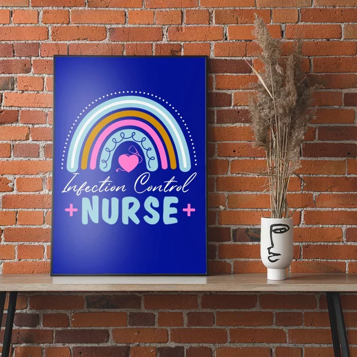 Infection Control Nurse Rainbow Retro Style Great Gift Poster