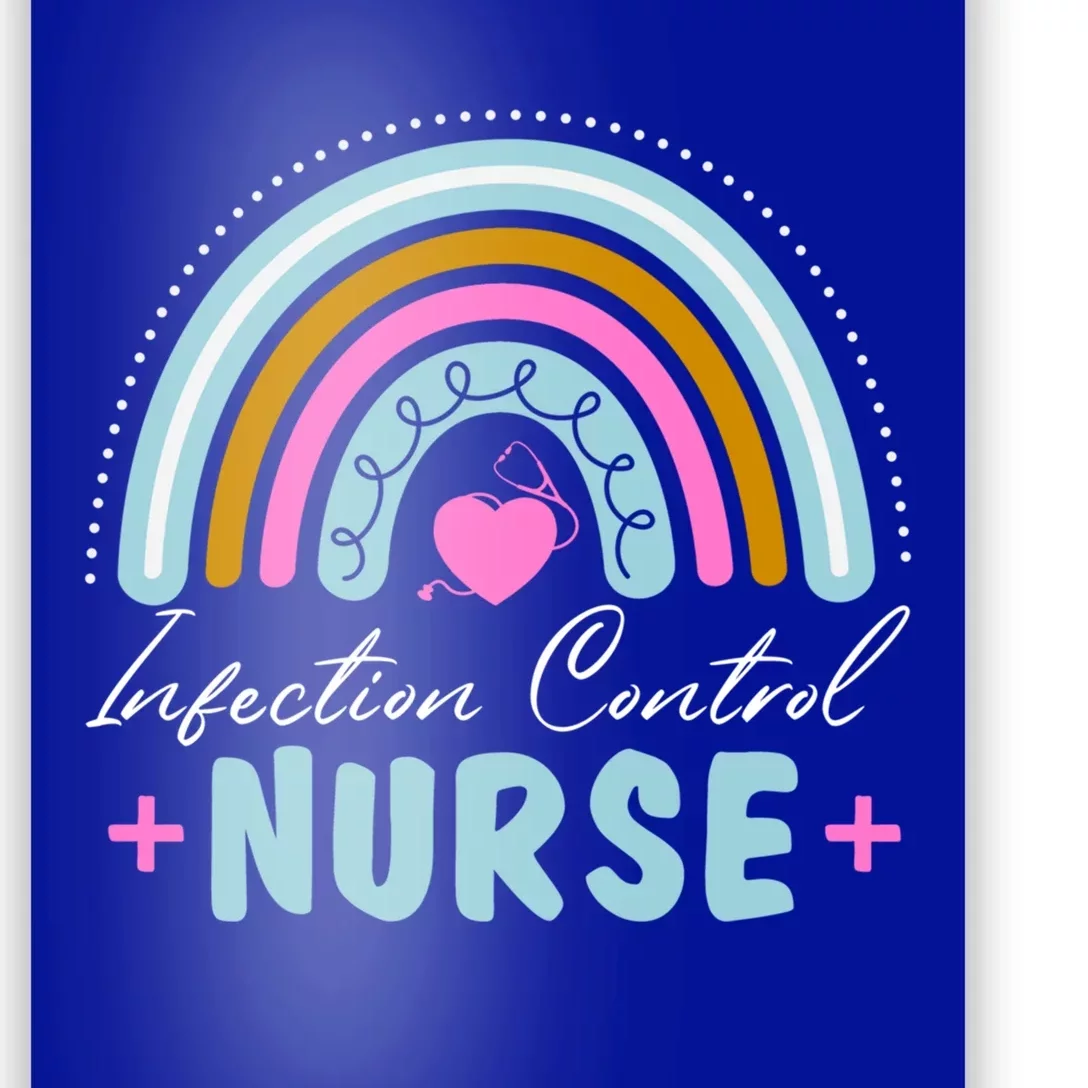 Infection Control Nurse Rainbow Retro Style Great Gift Poster