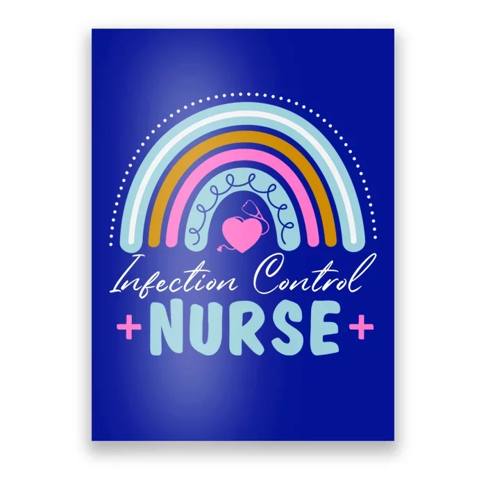 Infection Control Nurse Rainbow Retro Style Great Gift Poster