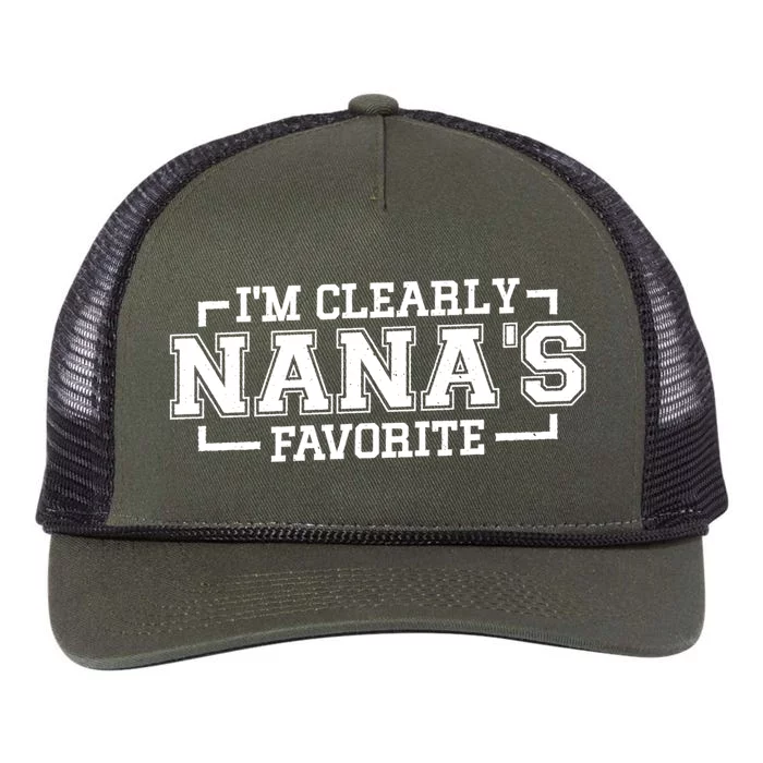 Im Clearly Nanas Favorite Grandson Granddaughter Grandma Gift Retro Rope Trucker Hat Cap