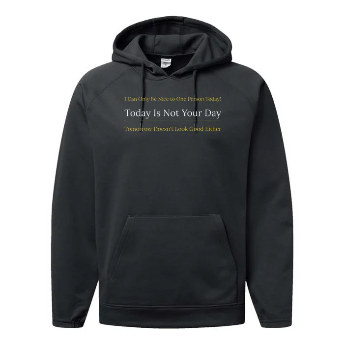 I Can Only Be Nice To One Person And Today Is Not Your Day Performance Fleece Hoodie