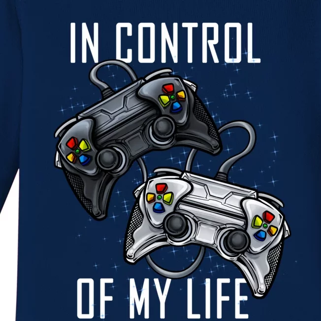 In Control Of My Life Funny Gamer Video Games Gaming Online Funny Gift Baby Long Sleeve Bodysuit