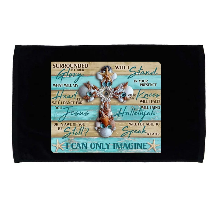 I Can Only Imagine Faith Sea Shell Cross Microfiber Hand Towel