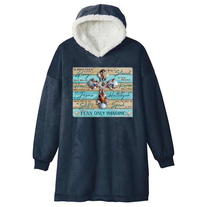 I Can Only Imagine Faith Sea Shell Cross Hooded Wearable Blanket