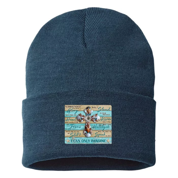 I Can Only Imagine Faith Sea Shell Cross Sustainable Knit Beanie