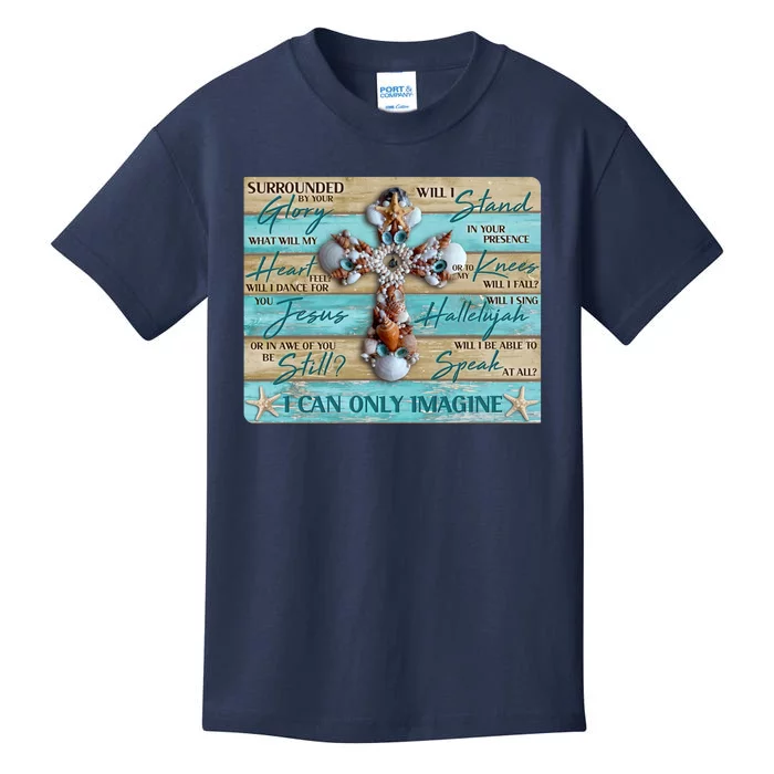 I Can Only Imagine Faith Sea Shell Cross Kids T-Shirt