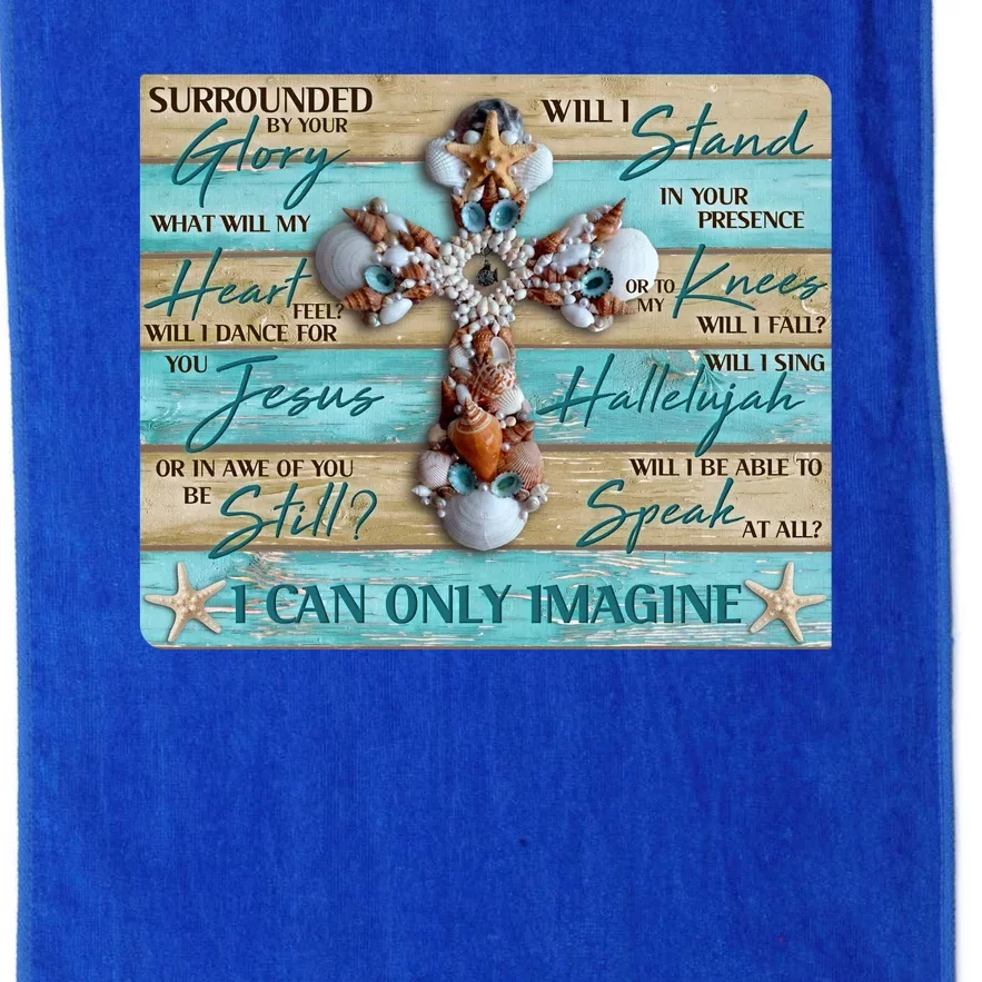 I Can Only Imagine Faith Sea Shell Cross Platinum Collection Golf Towel