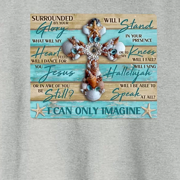 I Can Only Imagine Faith Sea Shell Cross Women's Crop Top Tee