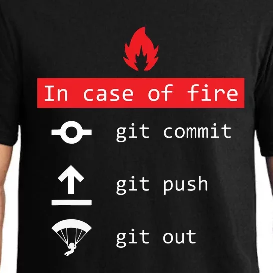 In Case Of Fire Git Commit Push Funny Programmer Pajama Set