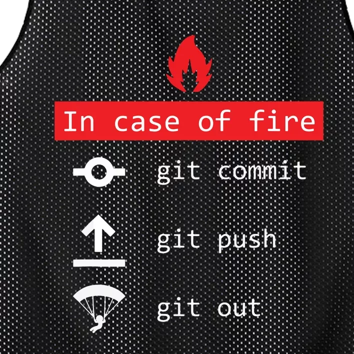 In Case Of Fire Git Commit Push Funny Programmer Mesh Reversible Basketball Jersey Tank