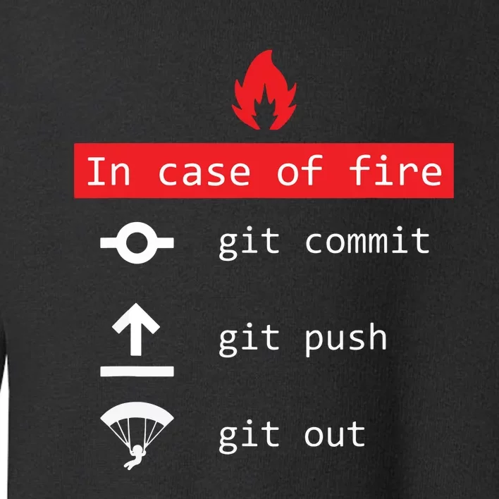 In Case Of Fire Git Commit Push Funny Programmer Toddler Sweatshirt