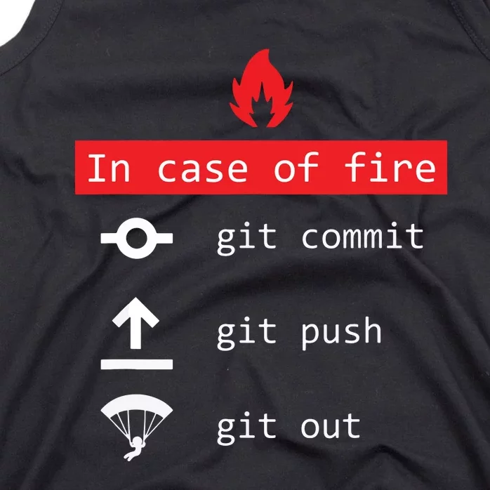 In Case Of Fire Git Commit Push Funny Programmer Tank Top