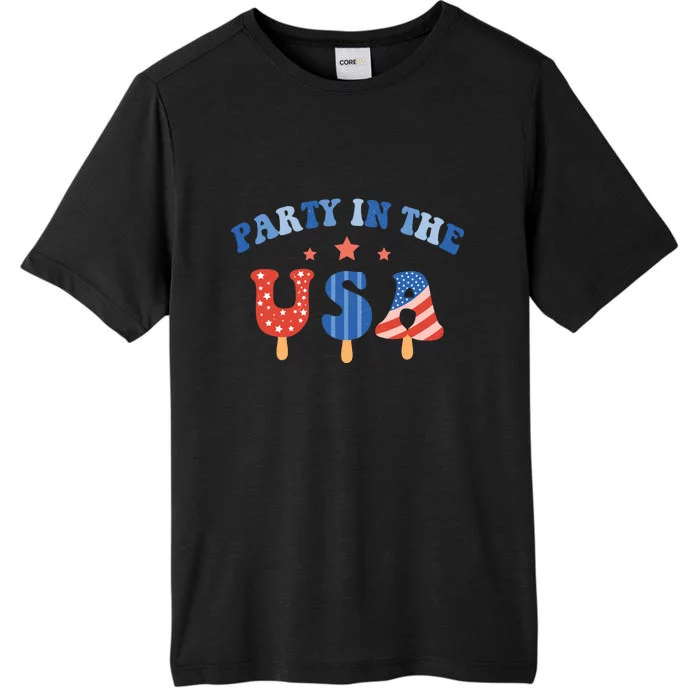 Ice Cream Party In The USA 4th Of July Us Flag Gift ChromaSoft Performance T-Shirt