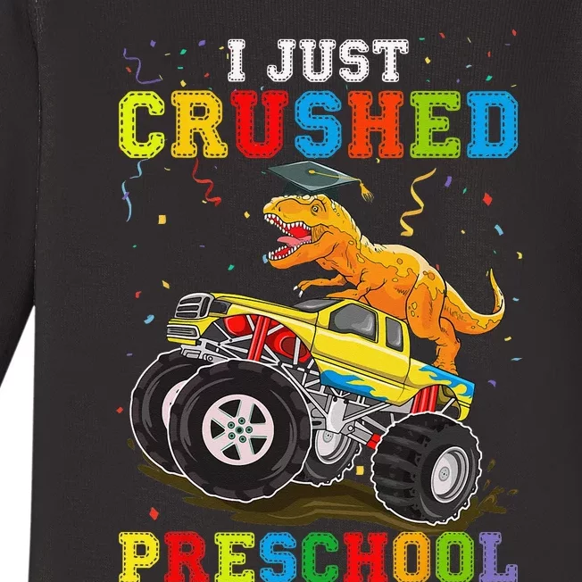 I Crushed Preschool Kindergarten Monster truck Graduation Baby Long Sleeve Bodysuit