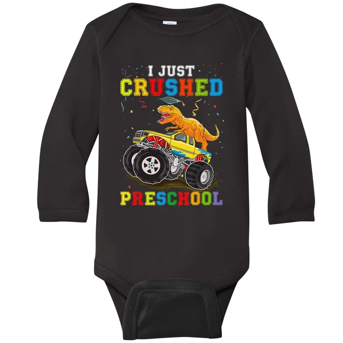 I Crushed Preschool Kindergarten Monster truck Graduation Baby Long Sleeve Bodysuit