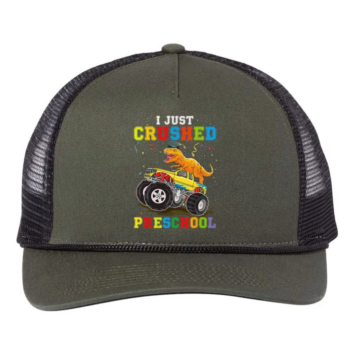 I Crushed Preschool Kindergarten Monster truck Graduation Retro Rope Trucker Hat Cap