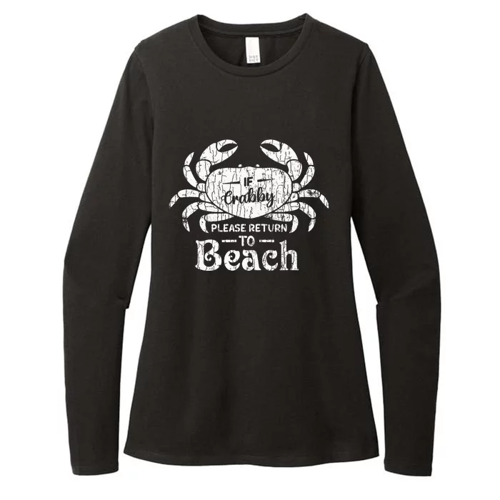 If Crabby Please Return To Beach Funny Summer Break Womens CVC Long Sleeve Shirt