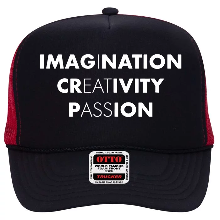 Imagination Creativity Passion I Eat Ass High Crown Mesh Trucker Hat