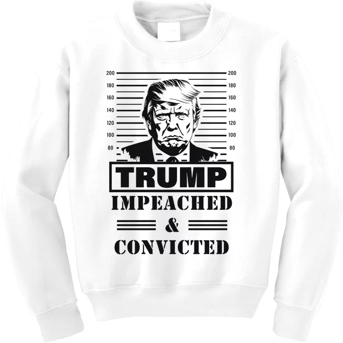 Impeached & Convicted Political Statement Artwork Kids Sweatshirt