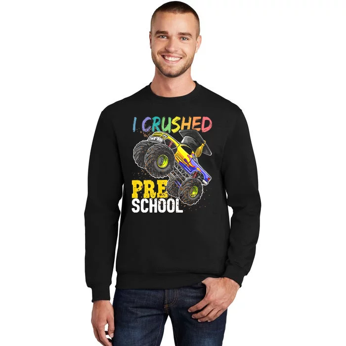 I Crushed Preschool Monster Truck Graduation Cap Gift Sweatshirt