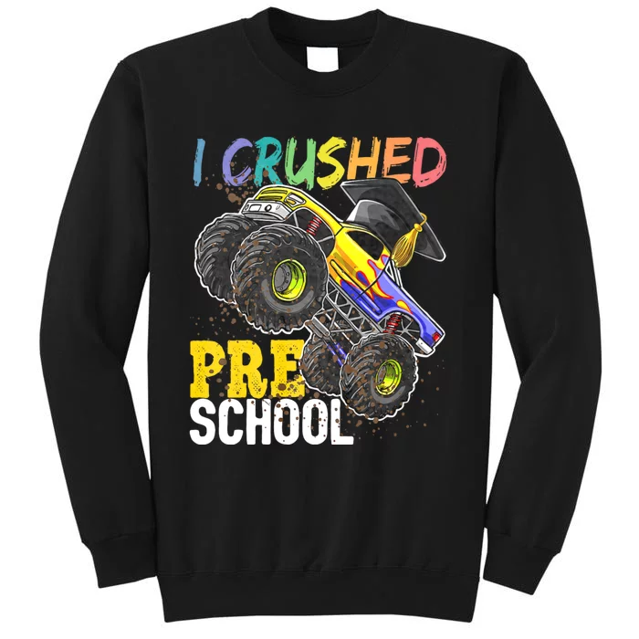 I Crushed Preschool Monster Truck Graduation Cap Gift Sweatshirt