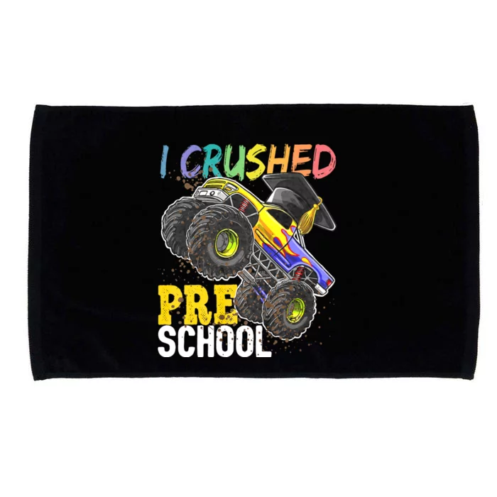 I Crushed Preschool Monster Truck Graduation Cap Gift Microfiber Hand Towel